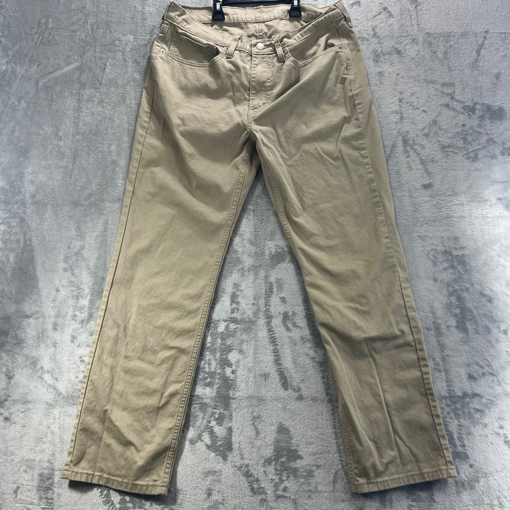 LEVI'S 514 Straight Pants‎ Mens 34x30 Tan Khaki Stretch 00514-1865 Modern Cotton - Picture 2 of 16
